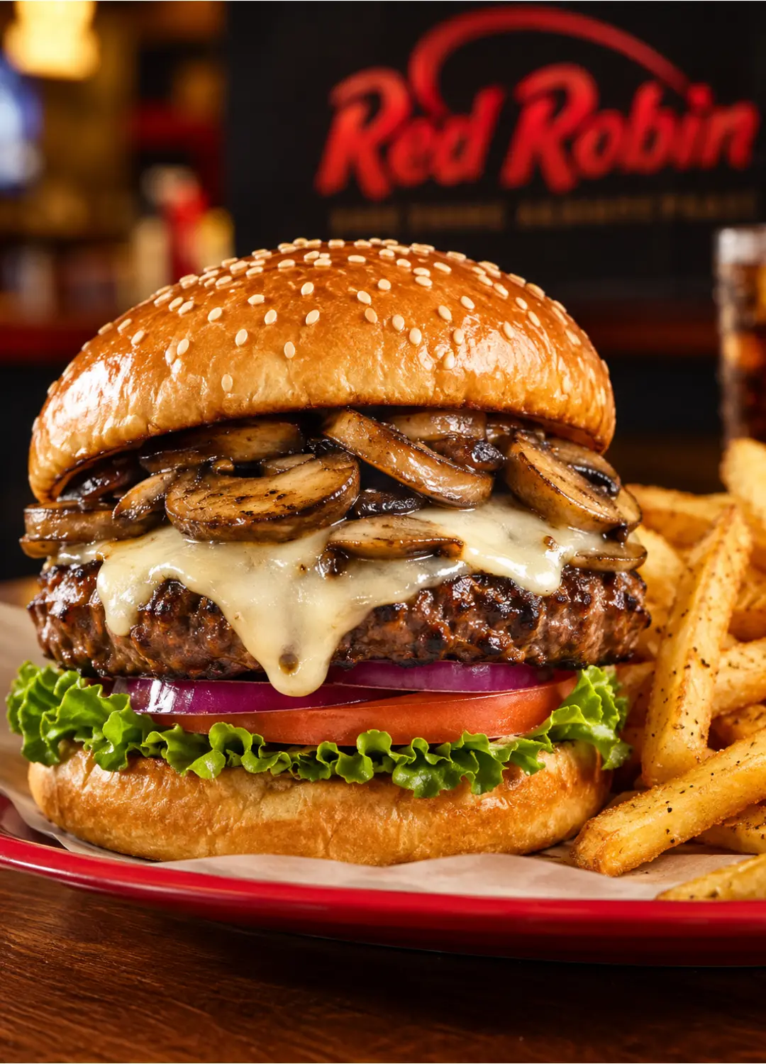 Mushroom Swiss Burger from Red Robin