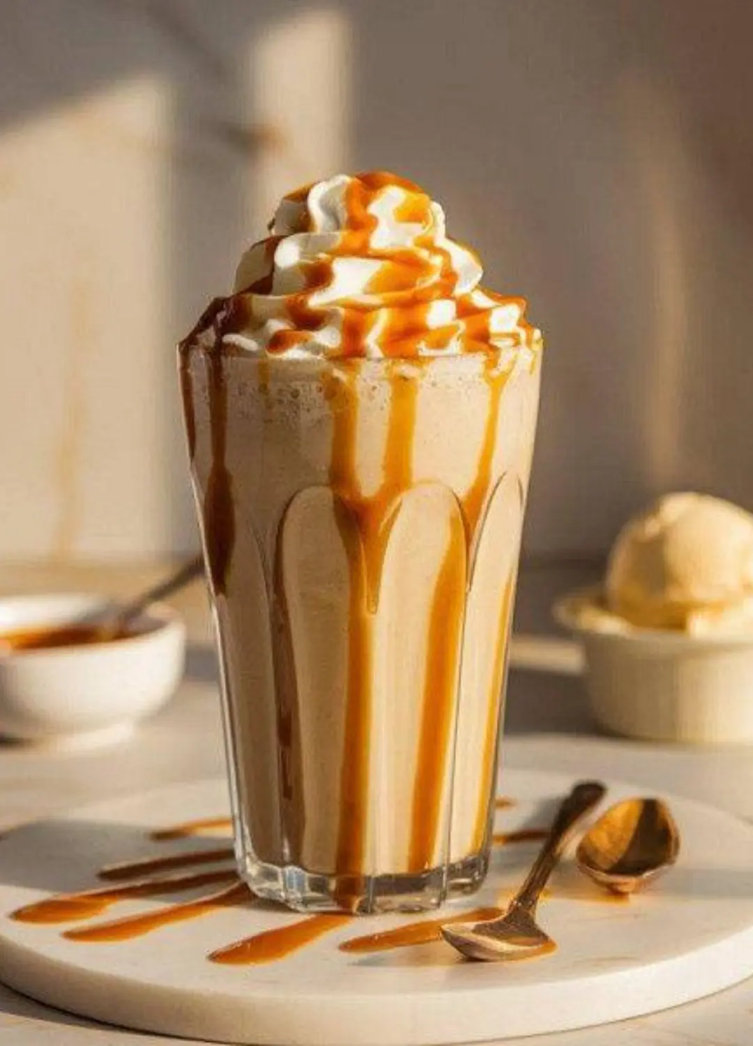Red Robin Salted Caramel Shake topped with whipped cream and sea salt